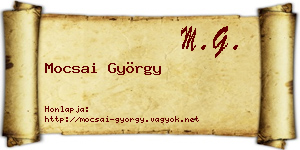 Mocsai György névjegykártya