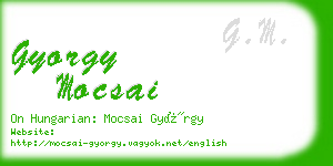 gyorgy mocsai business card